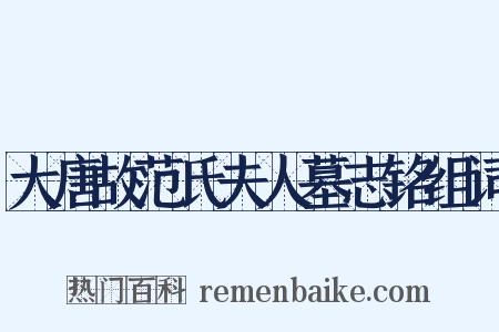 大唐故范氏夫人墓志铭组词是什么意思的图片